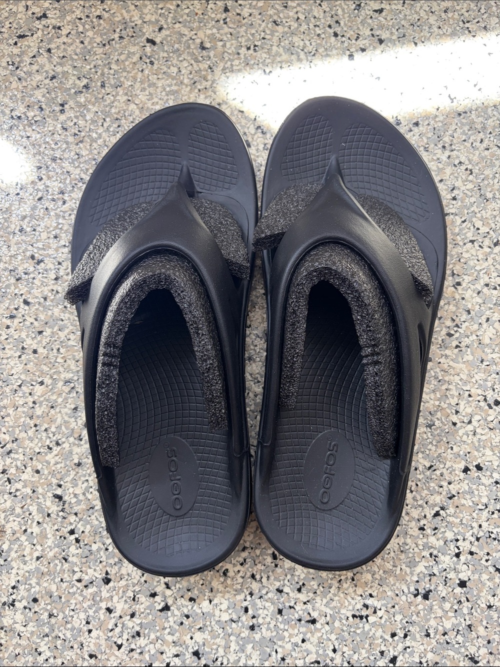 Oofos OOahh Sport Flex Black Sandals M-9 W-11